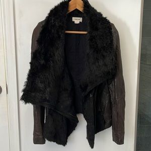 Helmut Lang Leather and Rabbit Fur Jacket